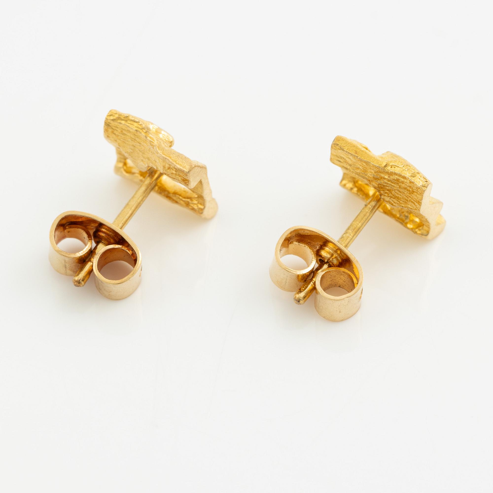 Lapponia, a pair of earrings 18K gold, Finland.