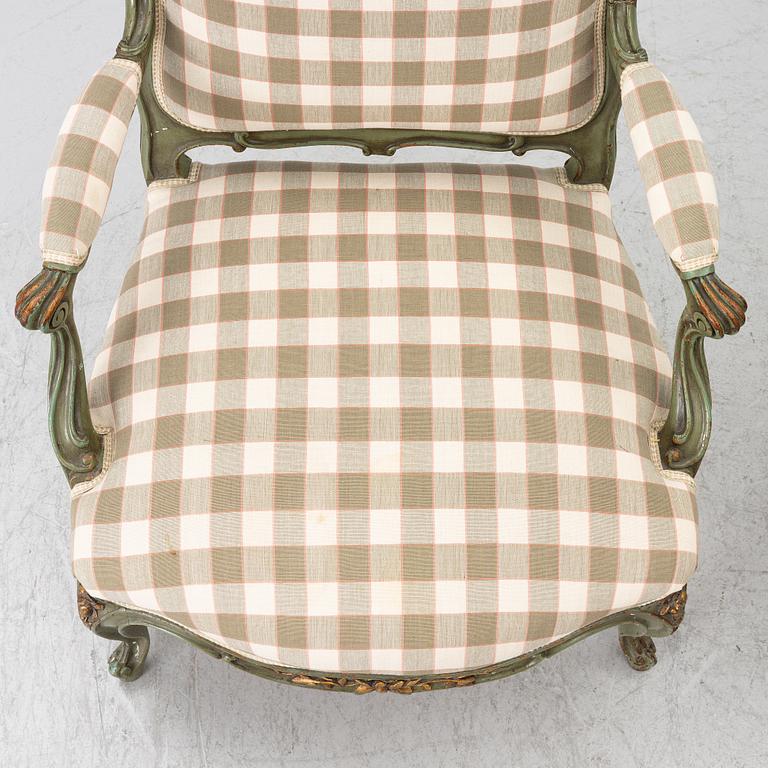 Armchairs, a pair, Rococo style, early 20th century.
