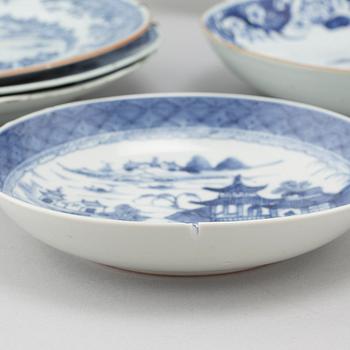 PARTI PORSLIN, 9 delar, Kina, Qianlong (1736-1795).