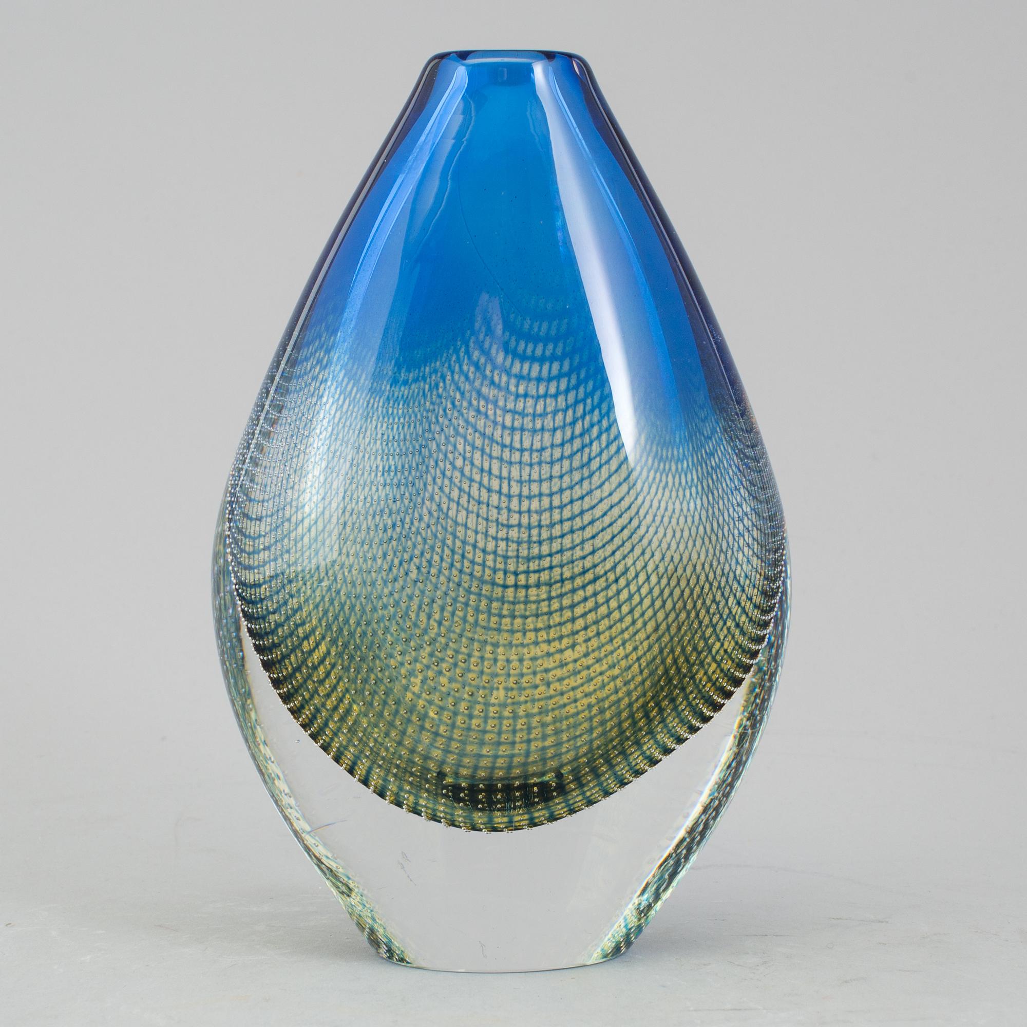 An Orrefors "Kraka" glass vase by Sven Palmqvist signed and numbered 349.