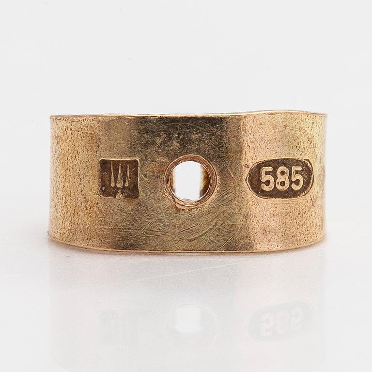 Björn Weckström, örhängen,"Da Capo", 18K guld med briljantslipade diamanter ca 0.36 ct totalt. Lapponia 1988.