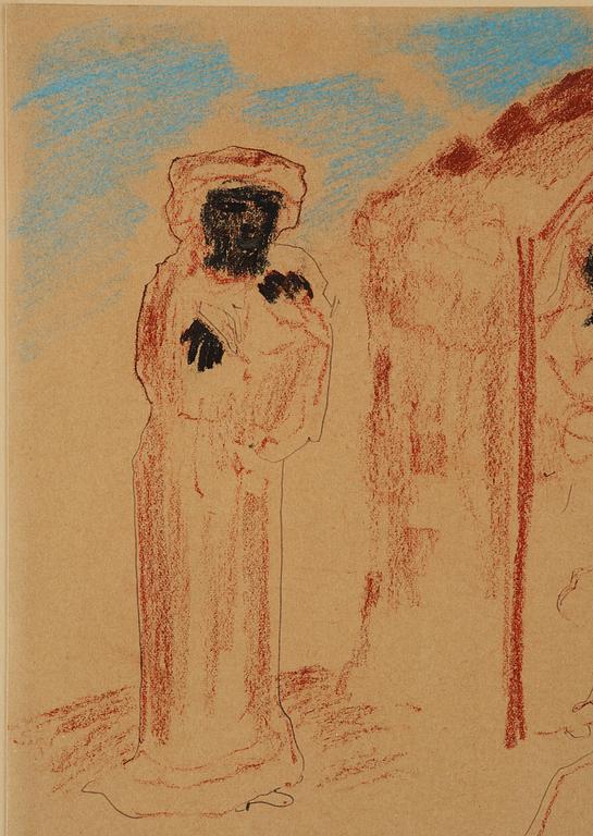 Carl Fredrik Hill, Figures by a tent.