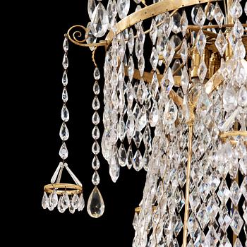 A late Gustavian fifteen-light chandelier by C. H. Brolin (1765-1832).