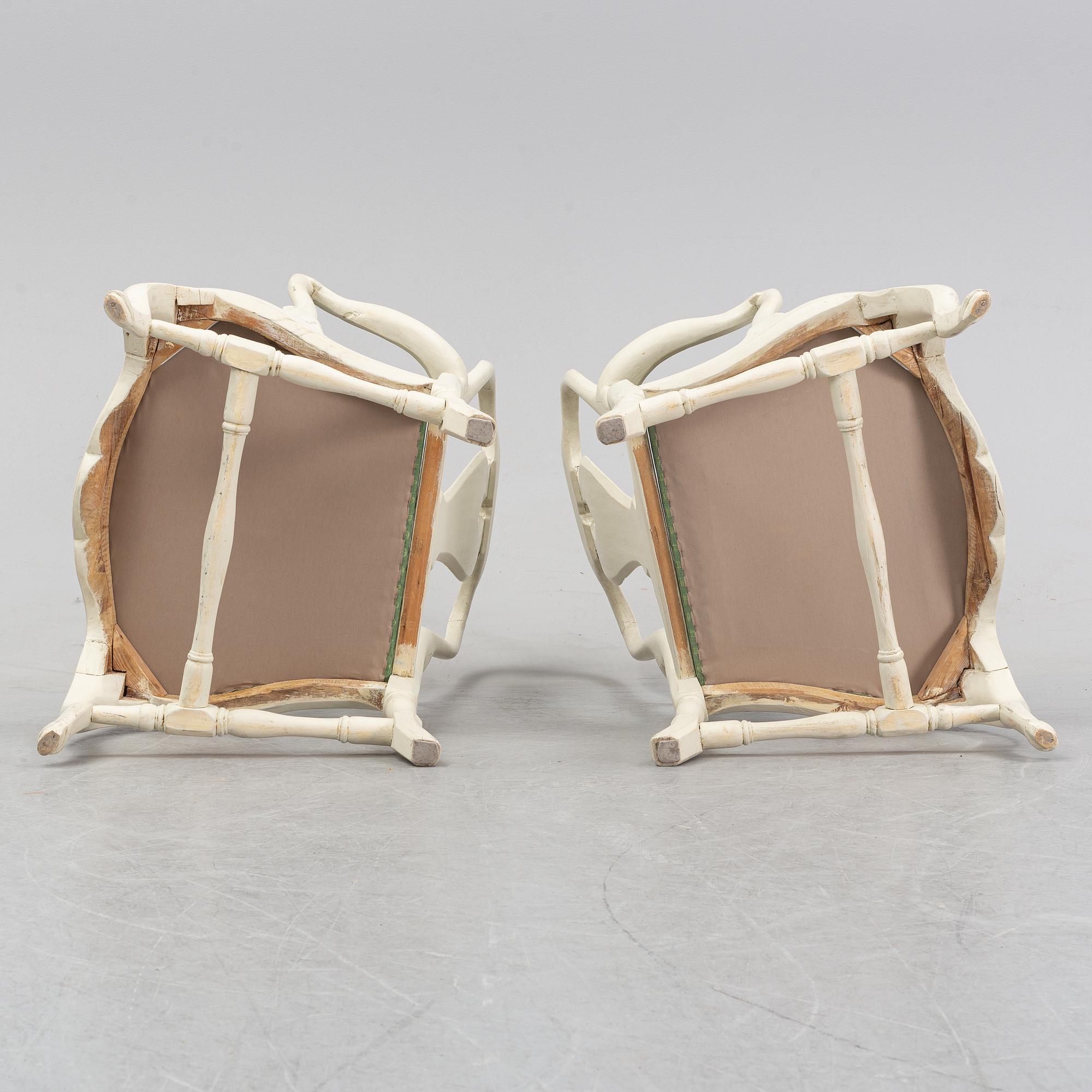 A pair of rococo armchairs, mid 18th Century.