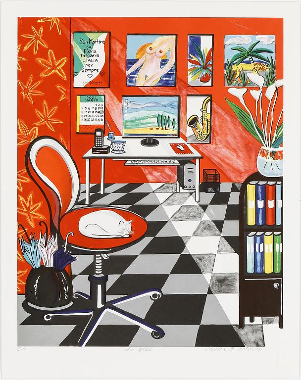 CECILIA B GRÖNING, 2st, färglitografier, signerade, ea-upplaga.