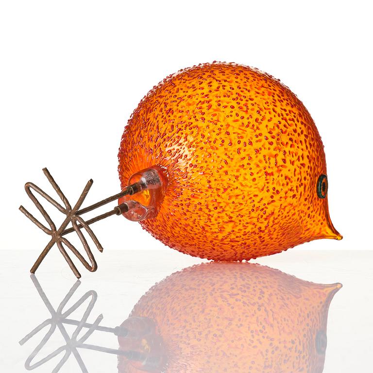 Alessandro Pianon, a "Pulcino" glass sculpture of a bird, Vetreria Vistosi, Italy, 1960s.