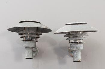 A pair of late 20th century outdoor lights.