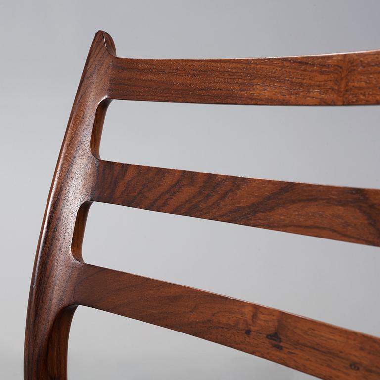 NIELS OLE MØLLER, matbord med sex stolar, modell 78, JL Møller, Danmark 1960-tal.