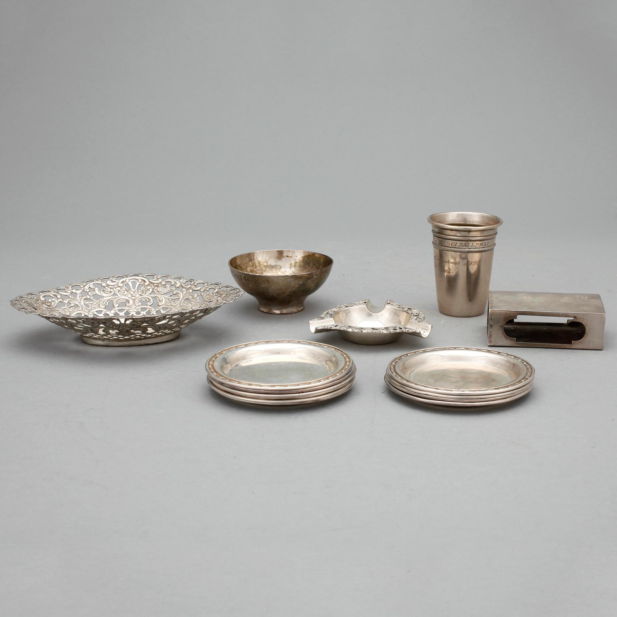 BESTICKSERVISDELAR, 41 delar, silver, bla K Anderson, mestadels 1900-tal. Totalvikt: ca 1060 gram.