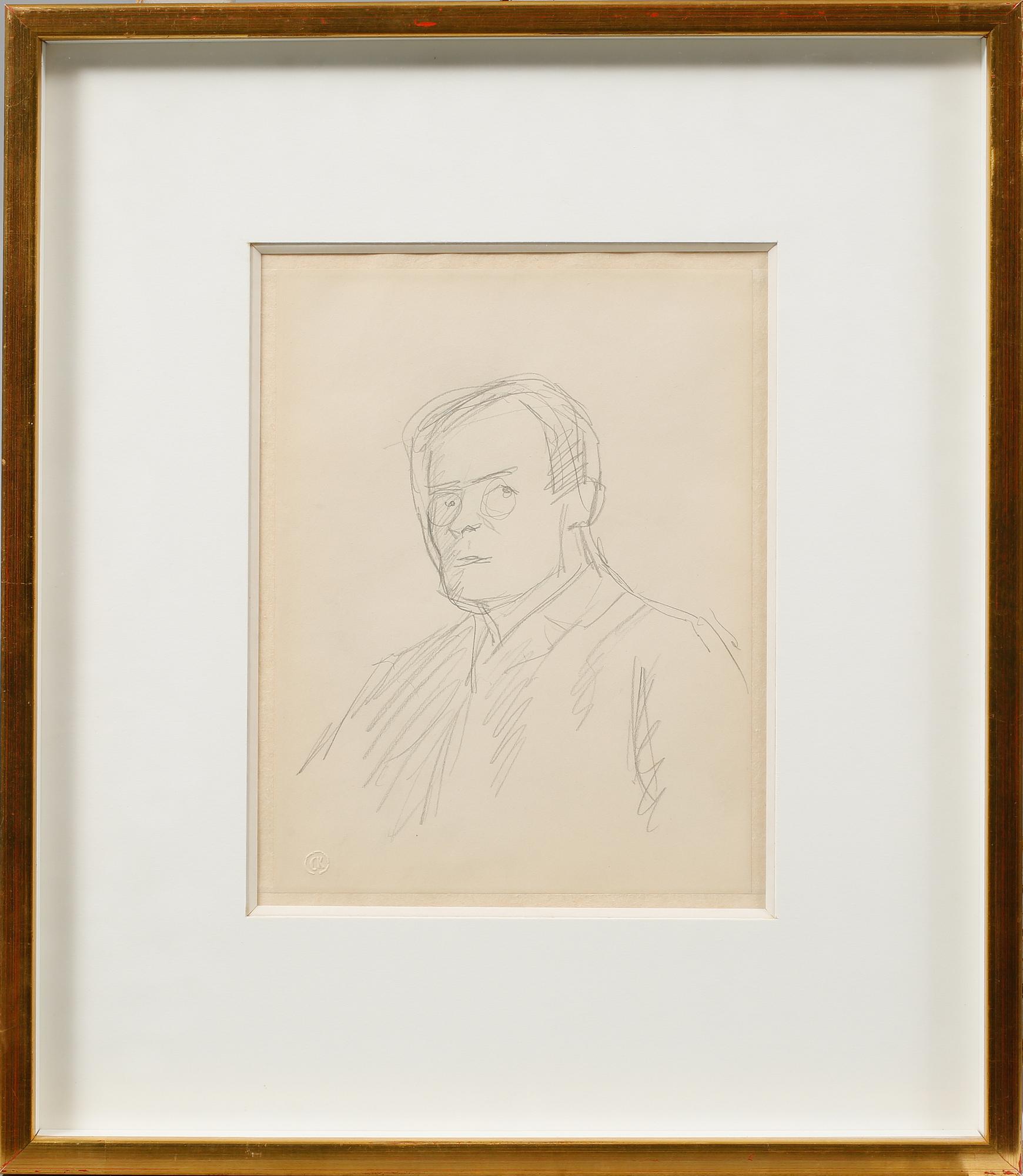 CARL KYLBERG, teckning, blyerts, monogramsignerad i relief.