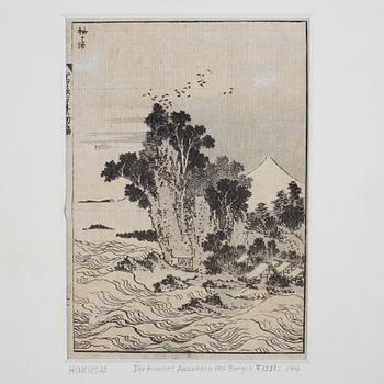 KATSUSHIKA HOKUSAI (1760–1849), efter, blad från album, 2 st, 1800-tal.