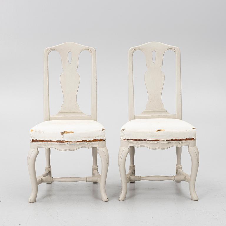 A pair of Rococo-style chairs, 20th century.