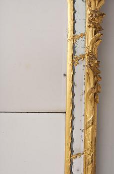 A giltwood rococo mirror, Stockholm, later part 18th century.