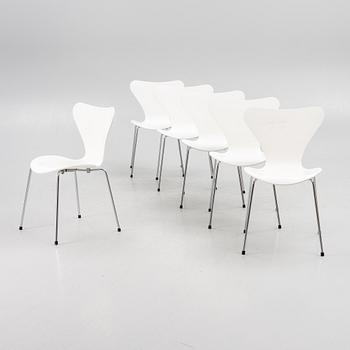 Arne Jacobsen, stolar, 6 st, "Sjuan", Fritz Hansen, Danmark, 2006.