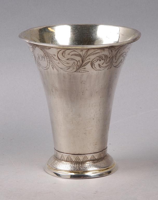 BÄGARE, silver, Johan Carlsson, Norrköping 1821.