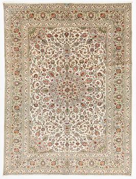 A Kashan carpet of 'Ardabil' design, c 409 x 300 cm.