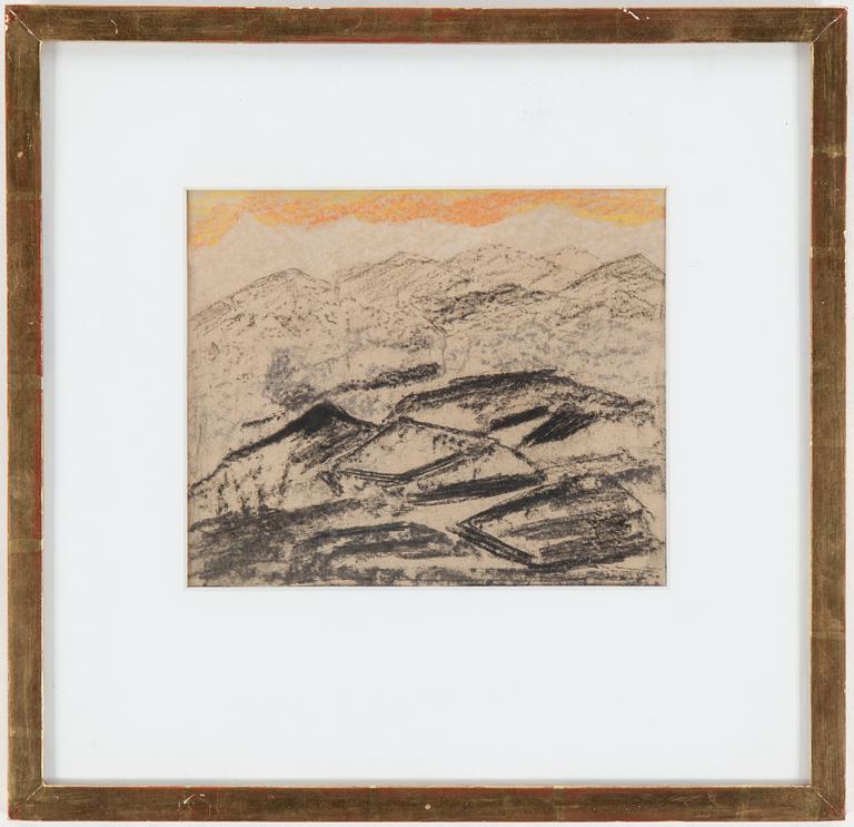CARL FREDRIK HILL, krita. Signerad a tergo.