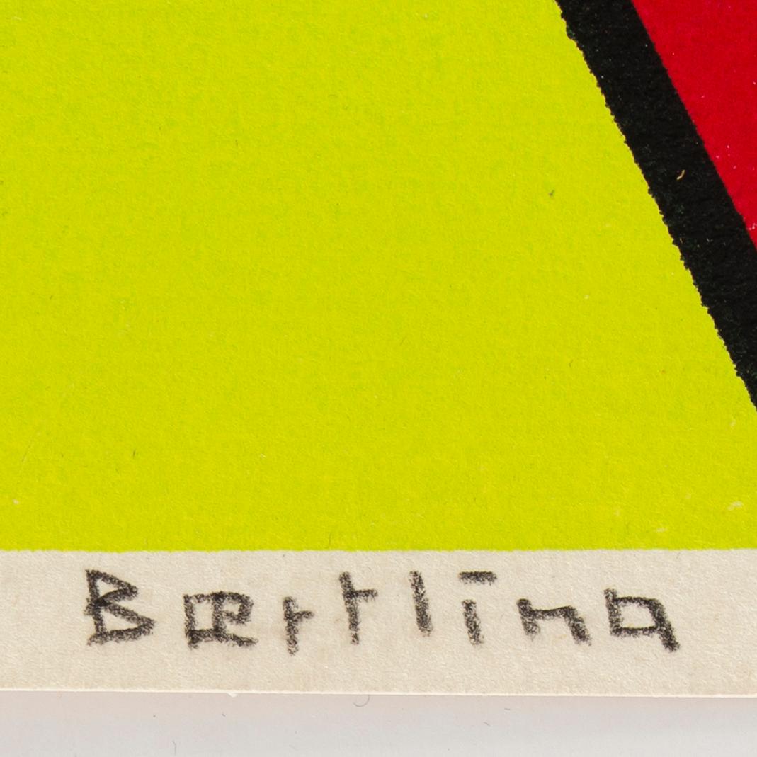 Olle Baertling, färgserigrafi, signerad med dedikation  "pour l'auteur à Ture Alman".