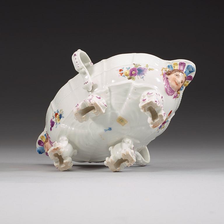 A large Meissen sauce boat, 18th Century.