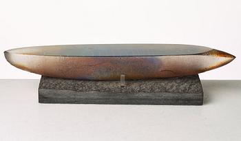 Bertil Vallien, BERTIL VALLIEN, a unique sand cast sculpture of a boat, Kosta Boda, Sweden 1989.
