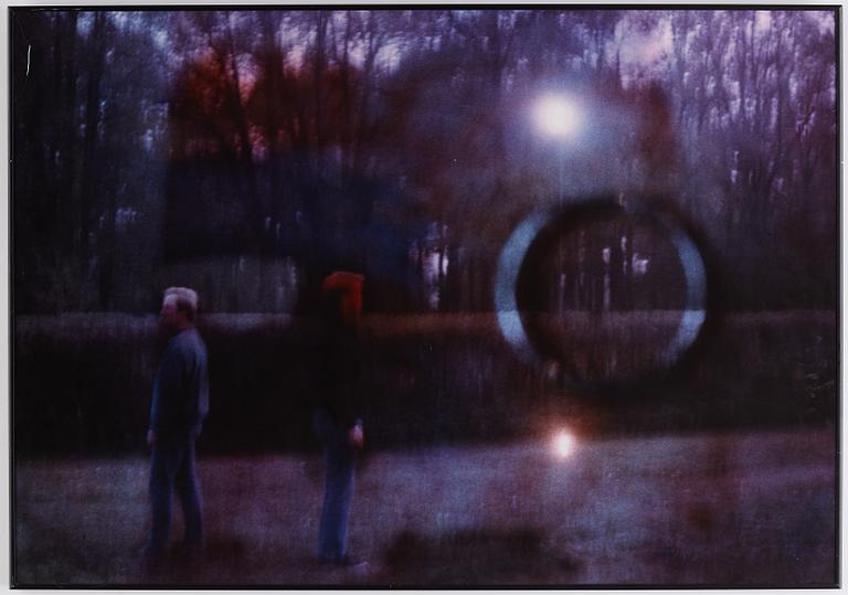 Stig Sjölund, diptych, photography and mixed media on canvas, signed and dated 1987 on verso.