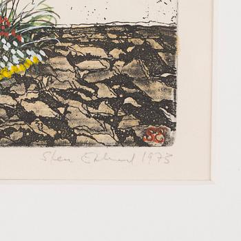 STEN EKLUND, hand colored etching, numbered 26/30, signed and dated 1973.