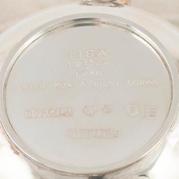 Atelier Borgila, ask med lock, sterlingsilver, Stockholm 1945.