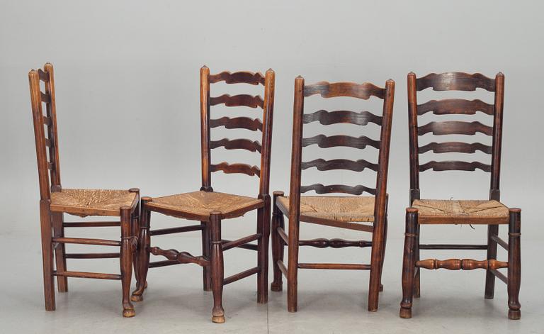 STOLAR, 8 st snarlika, senbarockstil, 1800-tal.
