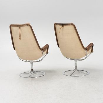 Bruno Mathsson, a pair of 'Jetson' armchairs for Dux, 1970's.