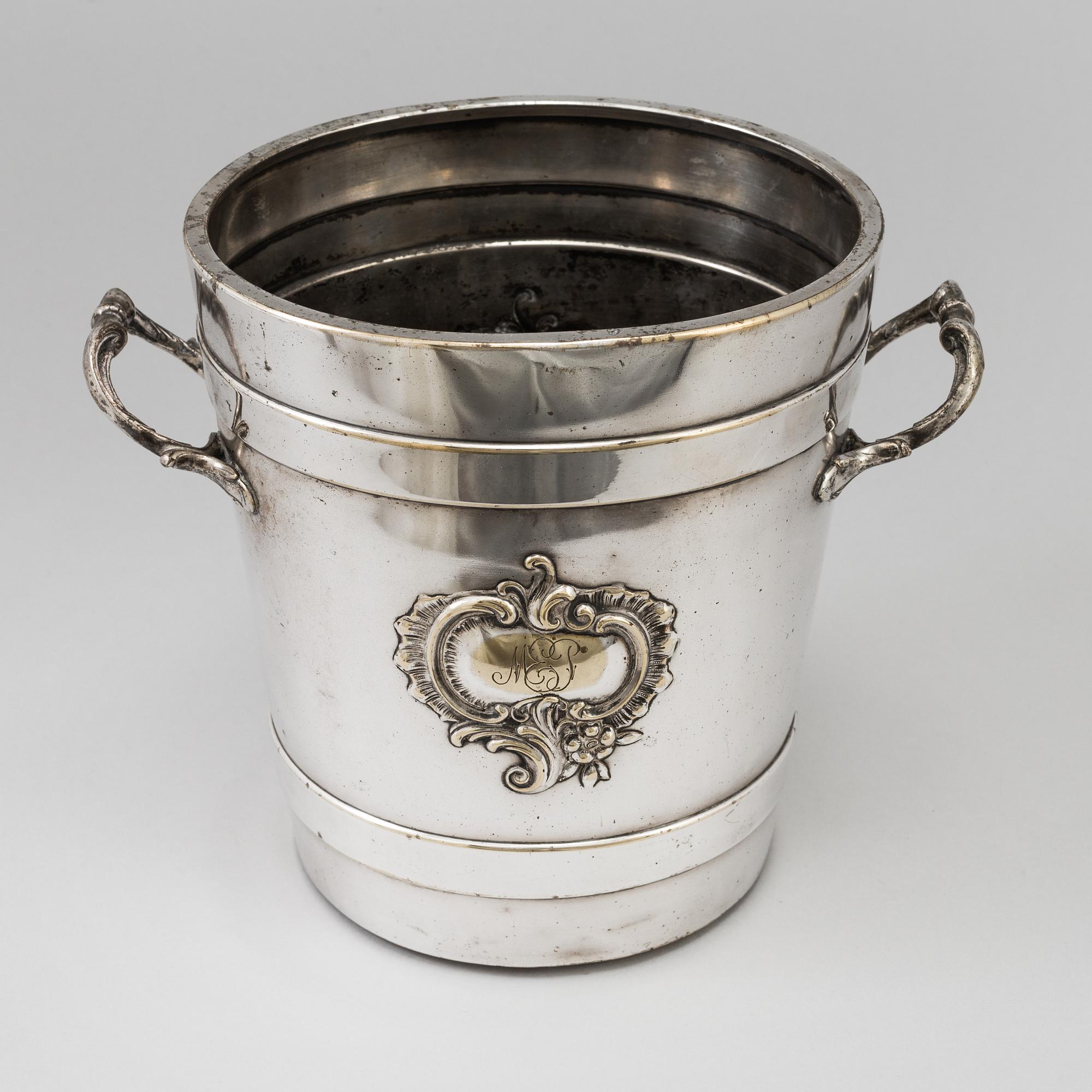 A silver plated wine cooler by WMF early 20th century.