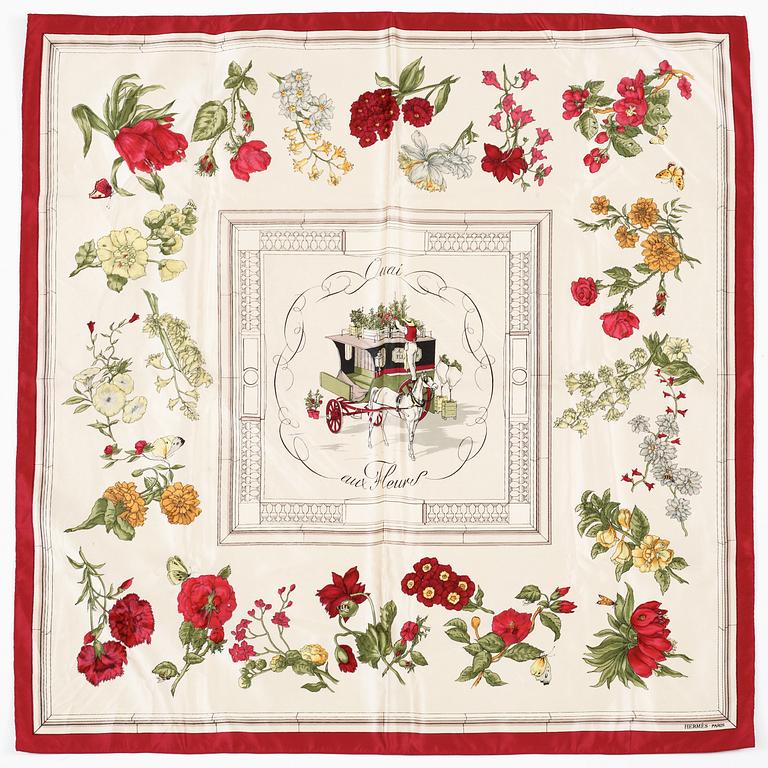 HERMÈS, scarf, "Quai aux Fleurs", 1950-tal.