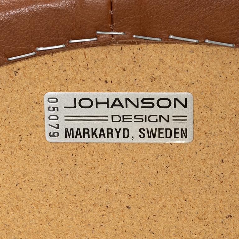 Four bar stools, Johansson Design, Sweden, late 20th century.