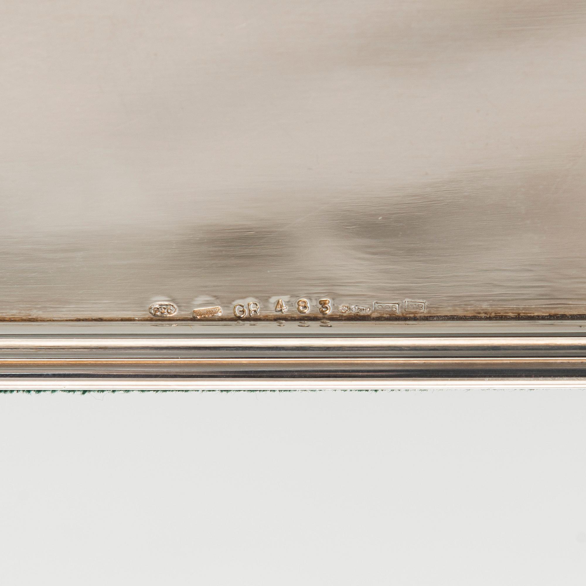 A set of three silver letter/pen holders, Italy, second half of the 20th century.