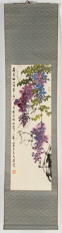 A Chinese hanging scroll, signed Gong Yin (1937-).