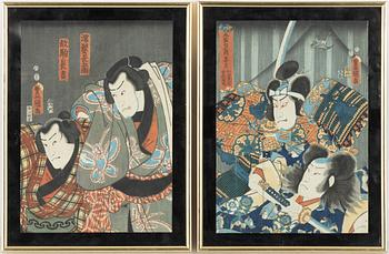 Utagawa Kunisada, Kabuki-skådespelare och Brottare.