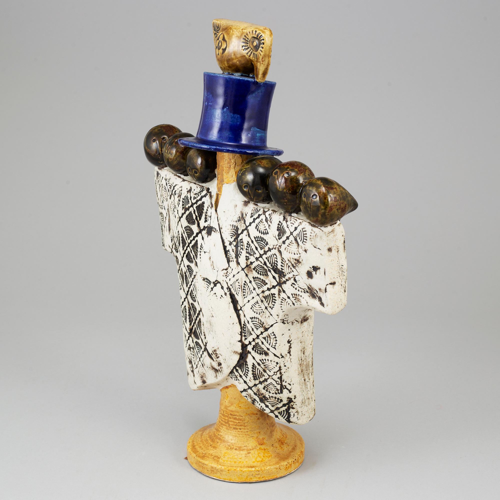 LISA LARSON, a stoneware sculpture, "Fågelskrämma"  Gustavsberg, Sweden, the model designed in 1968, produced 1970-71.