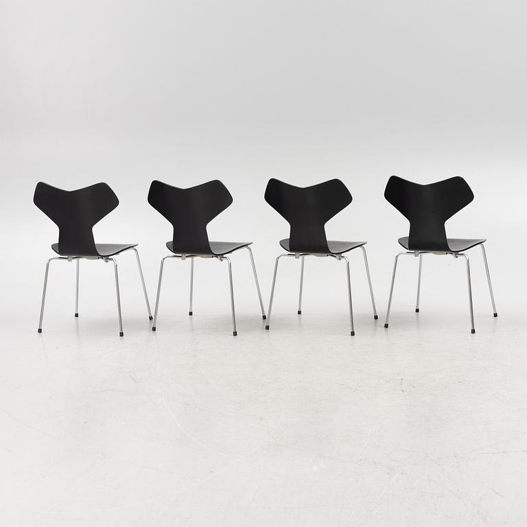 Arne Jacobsen, a set of four 'Grand Prix' chairs, Fritz Hansen, Denmark, 2006.