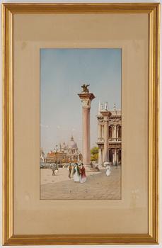 Camillo Bortoluzzi, watercolour & gouache, signed.