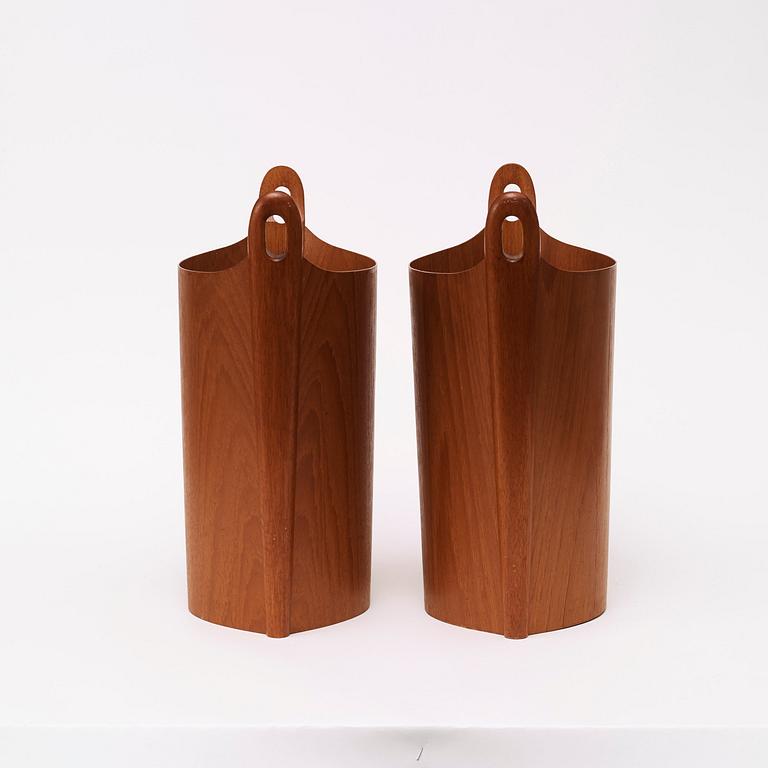 Two PS Heggen teak waste paper bins, Nordfjordeid, Norway 1960's.