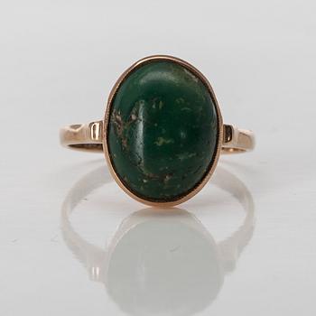 RING, 14K guld, turmalin, N. Westerback, Helsingfors 1953. Vikt 2,5 g.