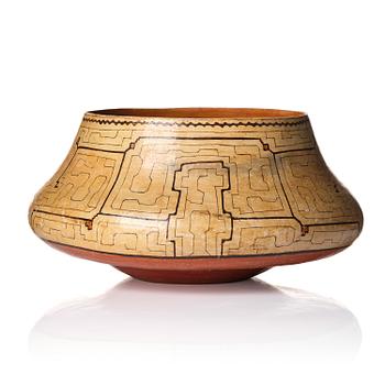 156. Skål, keramik. Sydamerica, Shipibo-folket, Peru, 1900-tal.