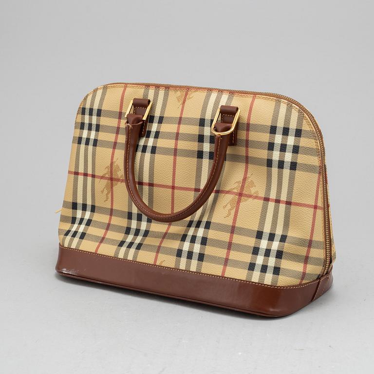 Burberry, a handbag and wallet.