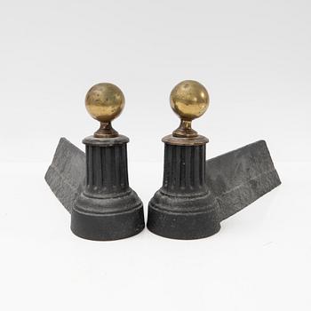 Fire dogs, a pair, first half of the 20th century.