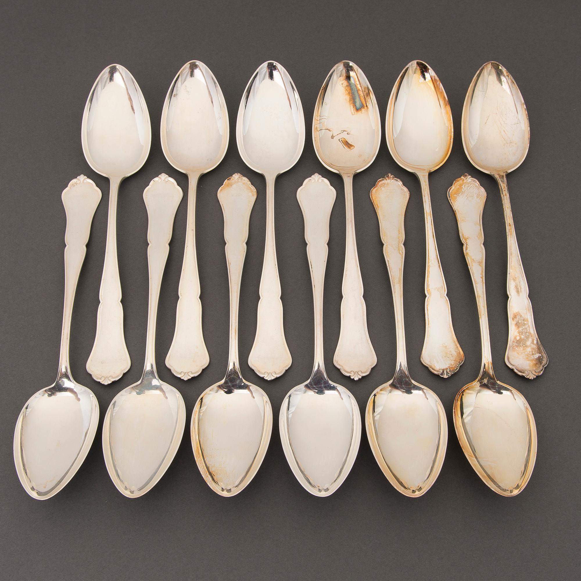 A 173-piece set of 'Chippendale' silver cutlery, Hopeakeskus, Hämeenlinna, Finland 1938-1947.