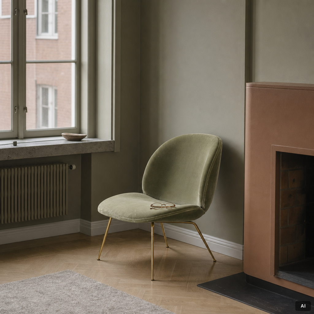 GamFratesi, a 'Beetle Lounge Chair', Gubi, Denmark.