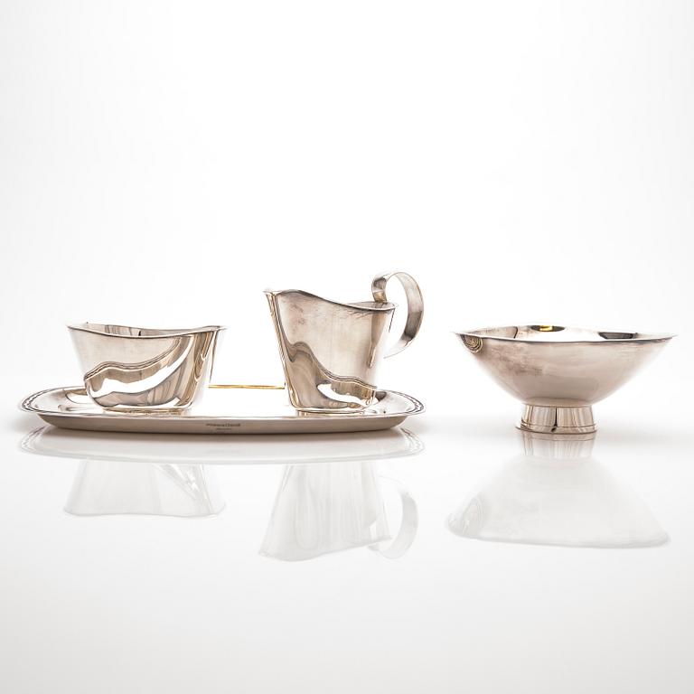Gustaf Janson, 4 pieces, silver, C.G. Hallberg, 1956-1957, Stockholm.