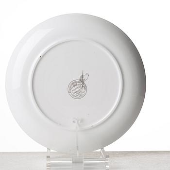 Piero Fornasetti, a set of six "Piscibus" porcelain plates, Milano, Italy.