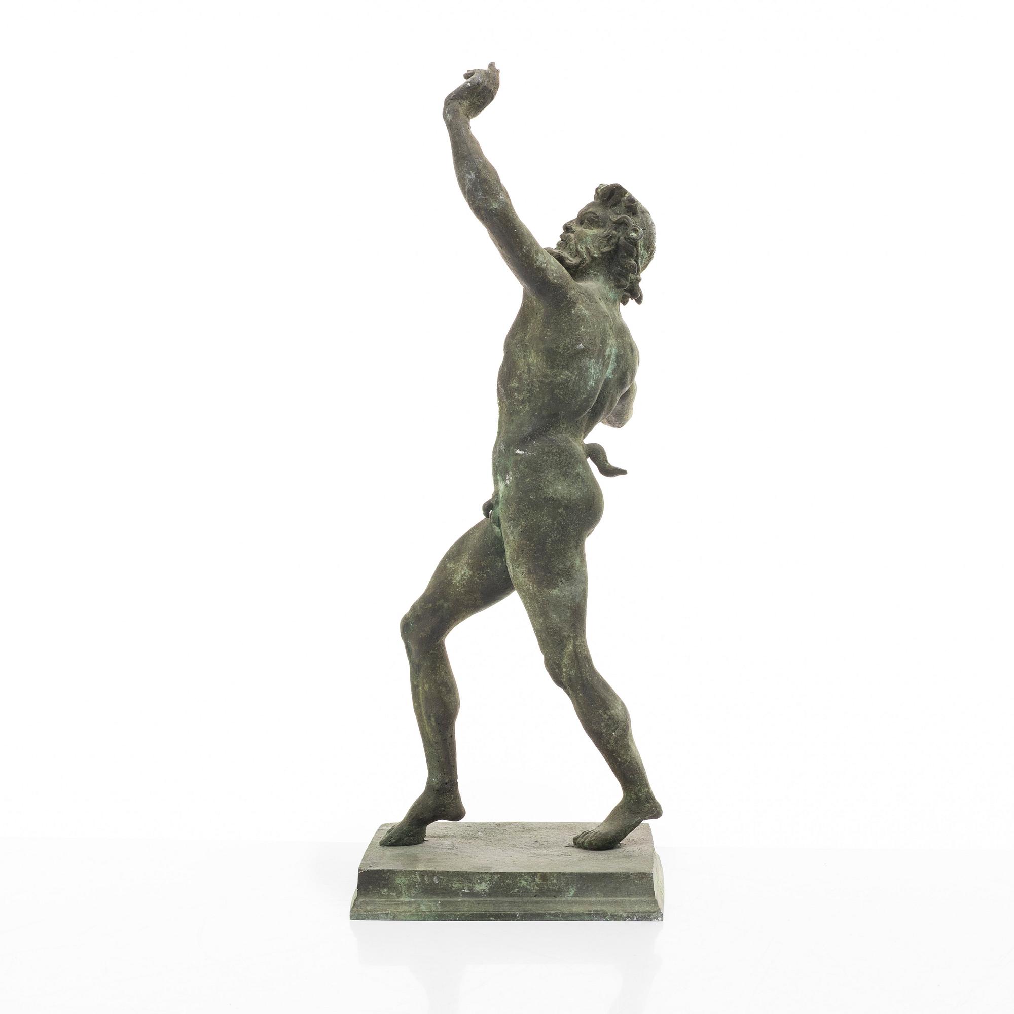 A bronze sculpture, after antique original, "The Dancing Faun", 19th/20-th century.