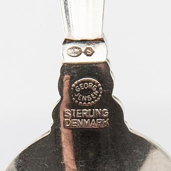 Johan Rohde, spoons 12 pcs "Konge/Achorn" sterling silver for Georg Jensen after 1945.