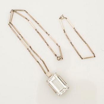 Ateljé Stigbert, Necklace with rock crystal and bracelet, sterling silver, 1949.